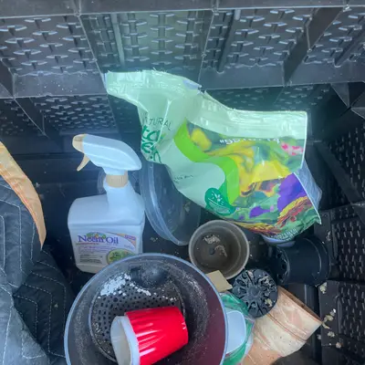 Neem oil and garden supplies