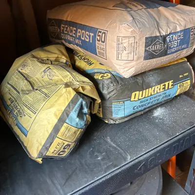 Bagged concrete and fence-post mix