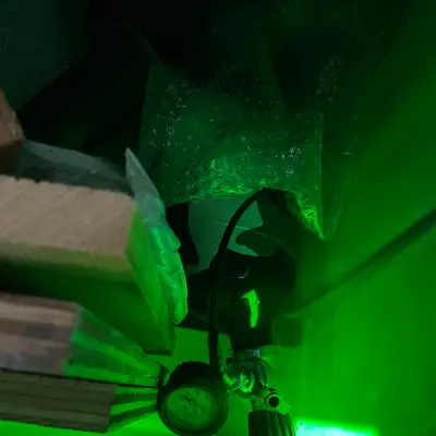 Air-gun tank with regulator and wooden target