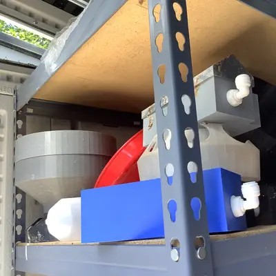 Spare 3D-printed bird waterers and feeders