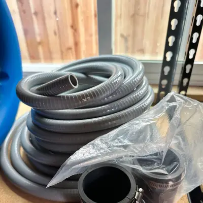 Flexible conduit (½ in) & rubber pipe couplers