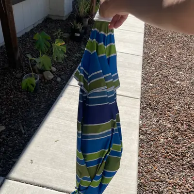 Striped beach umbrella