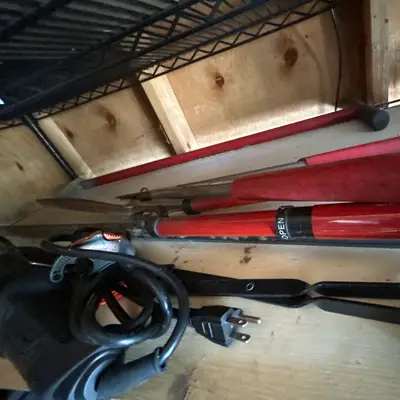 Bolt cutters and corded grinder / heat gun