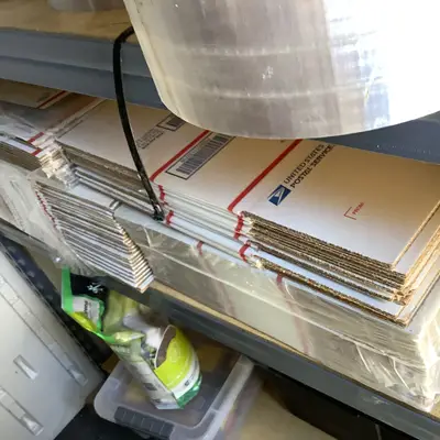 USPS Priority Mail flat-pack boxes