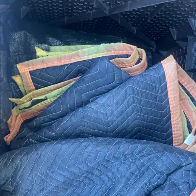 Moving blankets and tarp