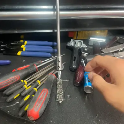 Wire tube brush on hex drill adapter