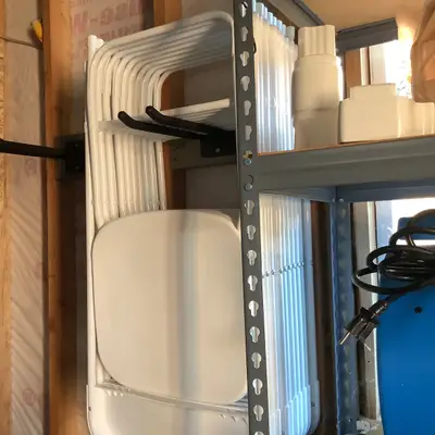 White folding table