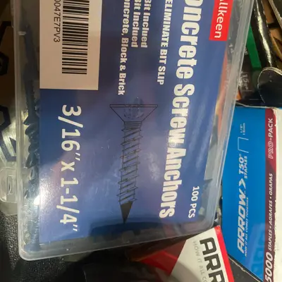 Concrete screw anchors (3/16 x 1-1/4 in)