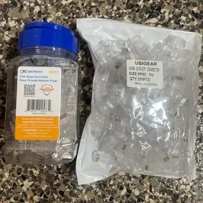 Cat6 Pass-Through RJ45 Modular Plugs