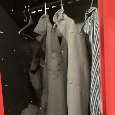 Hanging jackets and work shirts