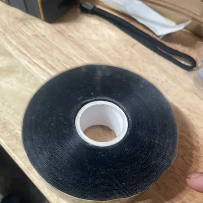 Black rubber tape roll